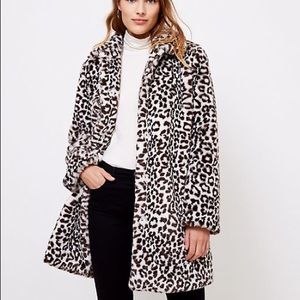 Loft Leopard Print Faux Fur Coat